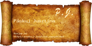 Páskuj Jusztina névjegykártya
